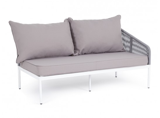 "Канны" модуль диванный левый плетеный из роупа (веревки) темно-серый в Каменске-Уральском