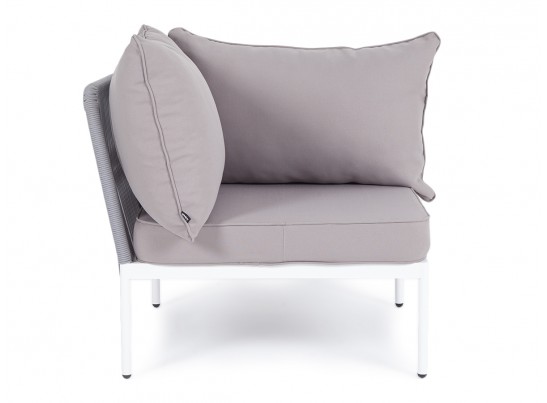 "Канны" модуль диванный угловой плетеный из роупа (веревки) темно-серый в Каменске-Уральском