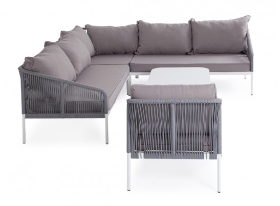 "Канны" модульная угловая лаунж-зона из роупа (веревки), цвет светло-серый в Каменске-Уральском