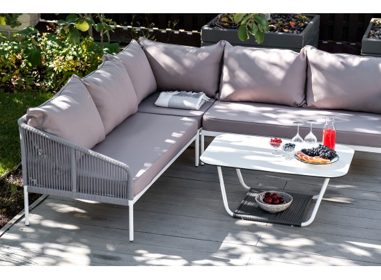 "Канны" модульная угловая лаунж-зона из роупа (веревки), цвет светло-серый в Каменске-Уральском