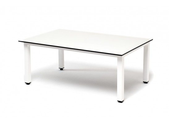 "Канны" журнальный столик из HPL 90х60, H40, каркас белый, цвет столешницы "молочный" в Каменске-Уральском