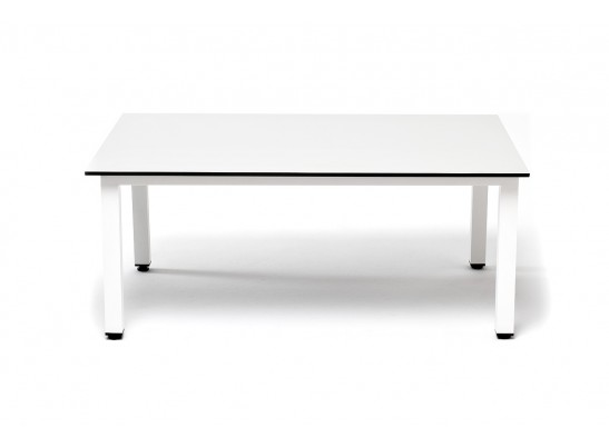 "Канны" журнальный столик из HPL 90х60, H40, каркас белый, цвет столешницы "молочный" в Каменске-Уральском