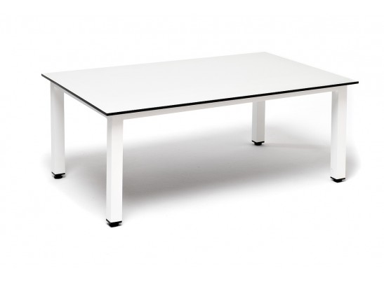 "Канны" журнальный столик из HPL 90х60, H40, каркас белый, цвет столешницы "молочный" в Каменске-Уральском