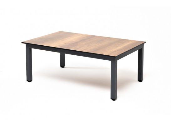 "Канны" журнальный столик из HPL 90х60, H40, каркас темно-серый (RAL 7024), цвет столешницы "дуб" в Каменске-Уральском