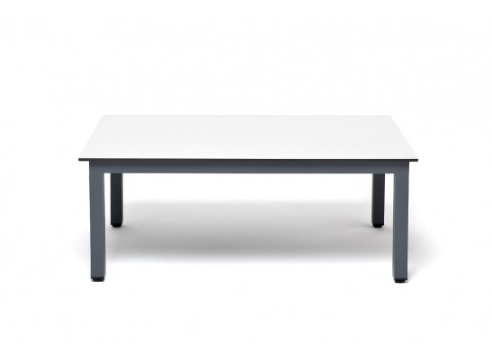 "Канны" журнальный столик из HPL 90х60, H40, каркас темно-серый (RAL 7024), цвет столешницы "молочный" в Каменске-Уральском