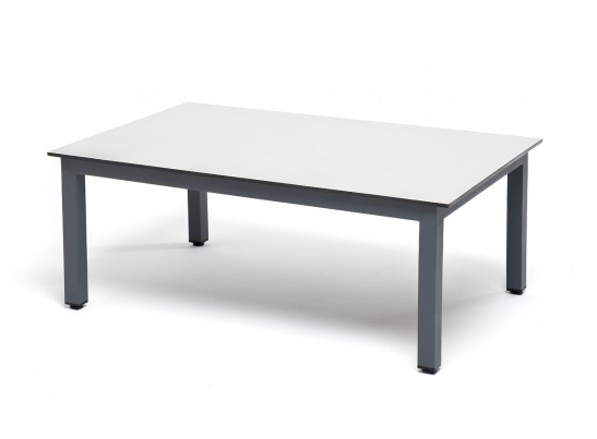 "Канны" журнальный столик из HPL 90х60, H40, каркас темно-серый (RAL 7024), цвет столешницы "молочный" в Каменске-Уральском