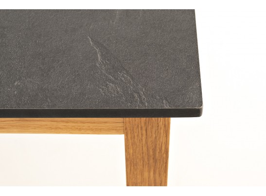 "Канны" журнальный столик из HPL 90х60, H40, основание дуб, цвет столешницы "серый гранит" в Каменске-Уральском