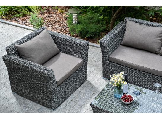 "Капучино Сингл" лаунж-зона из искусственного ротанга, цвет графит в Каменске-Уральском