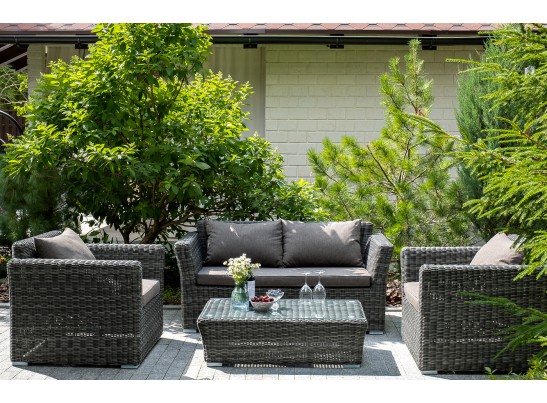 "Капучино Сингл" лаунж-зона из искусственного ротанга, цвет графит в Каменске-Уральском