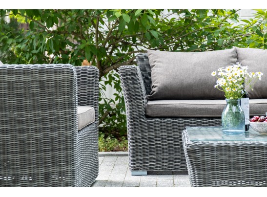 "Капучино Сингл" лаунж-зона из искусственного ротанга, цвет графит в Каменске-Уральском