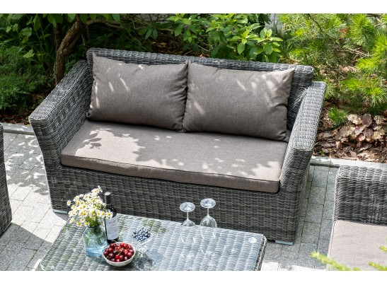 "Капучино Сингл" лаунж-зона из искусственного ротанга, цвет графит в Каменске-Уральском