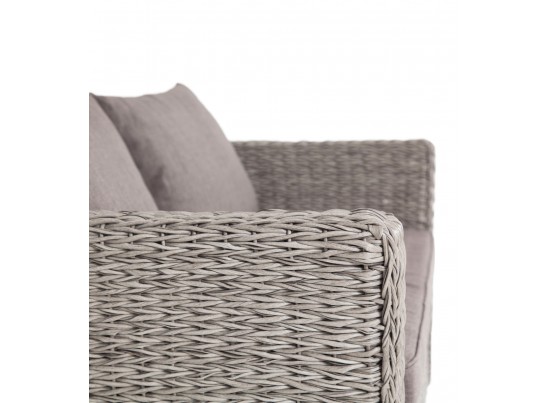 "Капучино" диван из искусственного ротанга (гиацинт) двухместный, цвет серый в Каменске-Уральском
