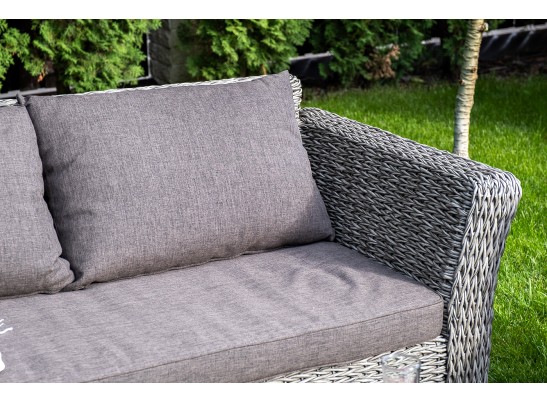 "Капучино" диван из искусственного ротанга (гиацинт) двухместный, цвет серый в Каменске-Уральском
