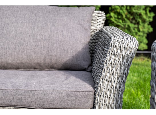 "Капучино" диван из искусственного ротанга (гиацинт) двухместный, цвет серый в Каменске-Уральском