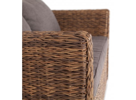 "Капучино" диван из искусственного ротанга (гиацинт) двухместный, цвет соломенный в Каменске-Уральском