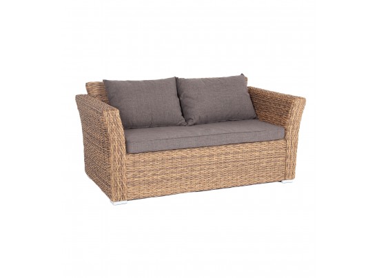 "Капучино" диван из искусственного ротанга (гиацинт) двухместный, цвет соломенный в Каменске-Уральском