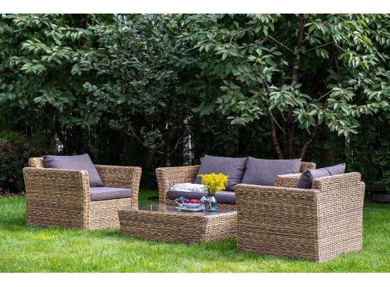 "Капучино" диван из искусственного ротанга (гиацинт) двухместный, цвет соломенный в Каменске-Уральском