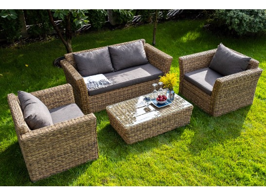 "Капучино" диван из искусственного ротанга (гиацинт) двухместный, цвет соломенный в Каменске-Уральском