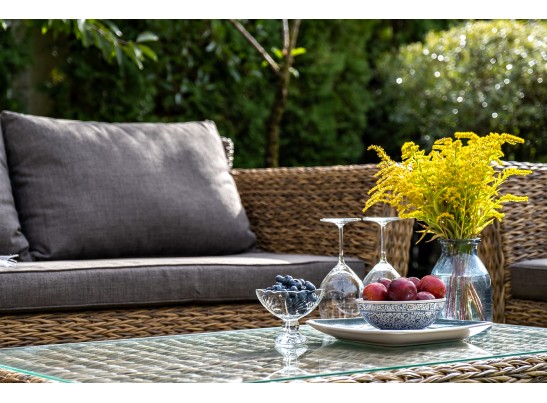 "Капучино" диван из искусственного ротанга (гиацинт) двухместный, цвет соломенный в Каменске-Уральском