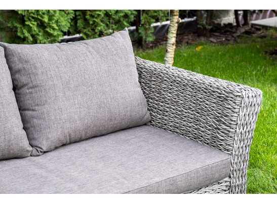 "Капучино" диван из искусственного ротанга (гиацинт) трехместный, цвет серый в Каменске-Уральском