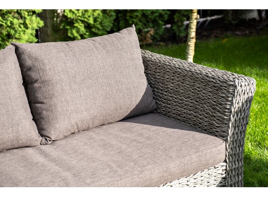 "Капучино" диван из искусственного ротанга (гиацинт) трехместный, цвет серый в Каменске-Уральском