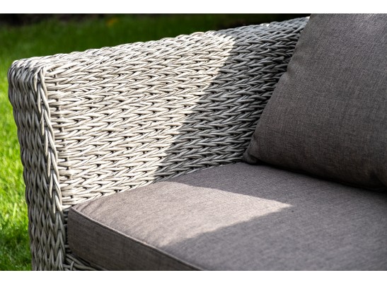 "Капучино" диван из искусственного ротанга (гиацинт) трехместный, цвет серый в Каменске-Уральском