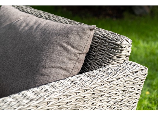 "Капучино" диван из искусственного ротанга (гиацинт) трехместный, цвет серый в Каменске-Уральском