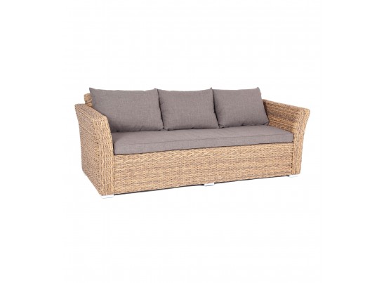 "Капучино" диван из искусственного ротанга (гиацинт) трехместный, цвет соломенный в Каменске-Уральском