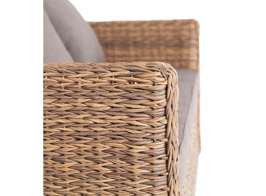 "Капучино" диван из искусственного ротанга (гиацинт) трехместный, цвет соломенный в Каменске-Уральском