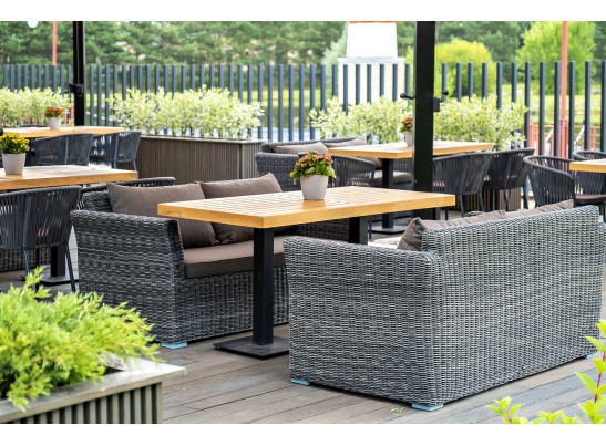 "Капучино" диван из искусственного ротанга двухместный, цвет графит в Каменске-Уральском