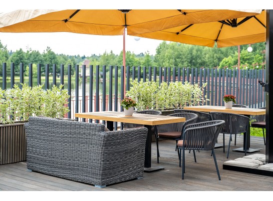 "Капучино" диван из искусственного ротанга двухместный, цвет графит в Каменске-Уральском