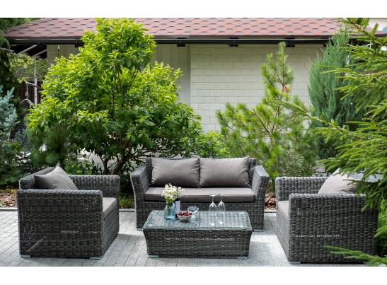 "Капучино" диван из искусственного ротанга двухместный, цвет графит в Каменске-Уральском