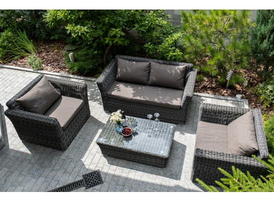 "Капучино" диван из искусственного ротанга двухместный, цвет графит в Каменске-Уральском