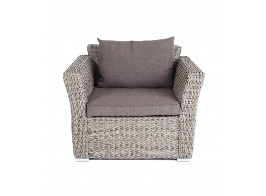 "Капучино" кресло из искусственного ротанга (гиацинт), цвет серый в Каменске-Уральском