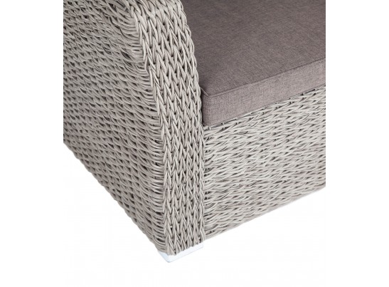 "Капучино" кресло из искусственного ротанга (гиацинт), цвет серый в Каменске-Уральском