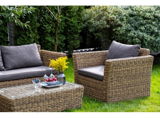 "Капучино" кресло из искусственного ротанга (гиацинт), цвет соломенный в Каменске-Уральском