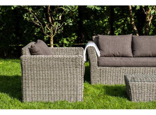 "Капучино" лаунж-зона из искусственного ротанга (гиацинт), цвет серый в Каменске-Уральском