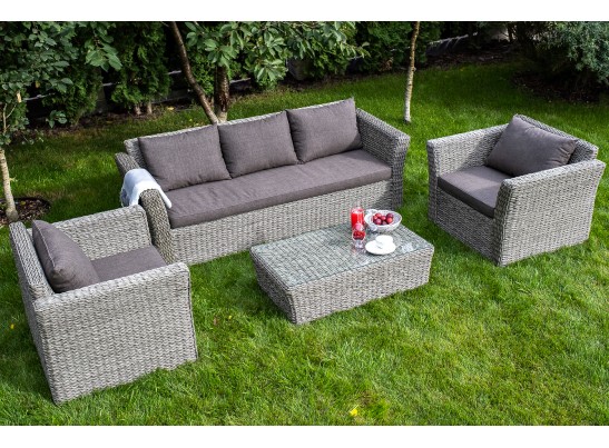 "Капучино" лаунж-зона из искусственного ротанга (гиацинт), цвет серый в Каменске-Уральском