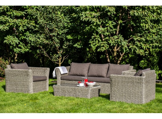 "Капучино" лаунж-зона из искусственного ротанга (гиацинт), цвет серый в Каменске-Уральском