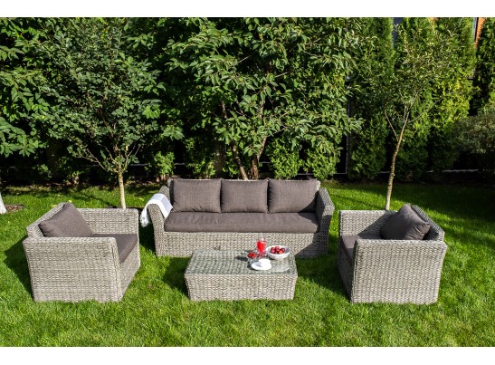 "Капучино" лаунж-зона из искусственного ротанга (гиацинт), цвет серый в Каменске-Уральском