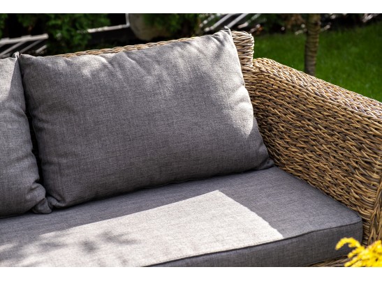 "Капучино" лаунж-зона из искусственного ротанга (гиацинт), цвет соломенный в Каменске-Уральском