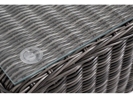 "Капучино Максимал" лаунж-зона из искусственного ротанга (гиацинт), цвет серый в Каменске-Уральском