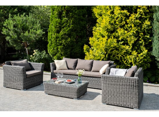 "Капучино Максимал" лаунж-зона из искусственного ротанга (гиацинт), цвет серый в Каменске-Уральском