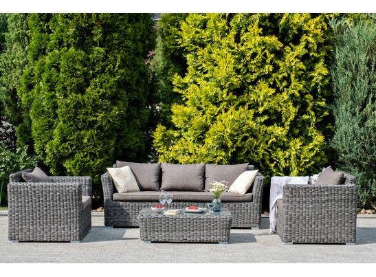 "Капучино Максимал" лаунж-зона из искусственного ротанга (гиацинт), цвет серый в Каменске-Уральском