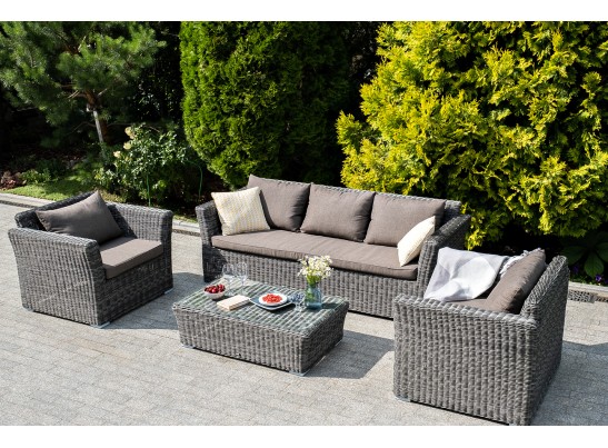 "Капучино Максимал" лаунж-зона из искусственного ротанга (гиацинт), цвет серый в Каменске-Уральском