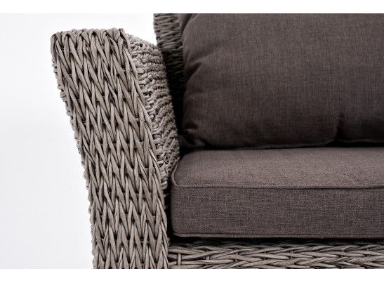"Капучино Сингл" лаунж-зона из искусственного ротанга (гиацинт), цвет серый в Каменске-Уральском