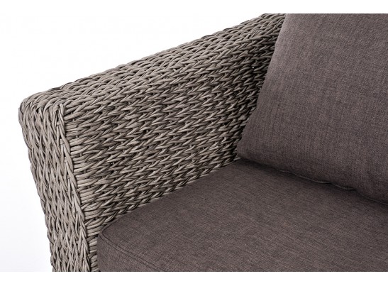 "Капучино Сингл" лаунж-зона из искусственного ротанга (гиацинт), цвет серый в Каменске-Уральском