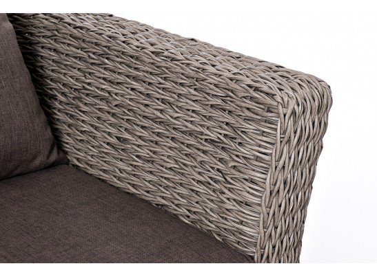 "Капучино Сингл" лаунж-зона из искусственного ротанга (гиацинт), цвет серый в Каменске-Уральском