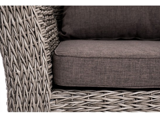 "Капучино Сингл" лаунж-зона из искусственного ротанга (гиацинт), цвет серый в Каменске-Уральском