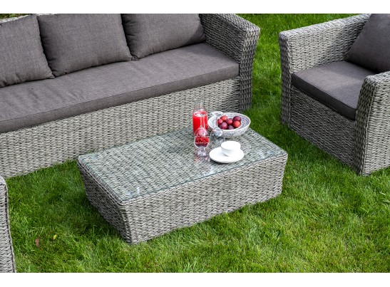 "Капучино" журнальный столик из искусственного ротанга (гиацинт), цвет cерый в Каменске-Уральском